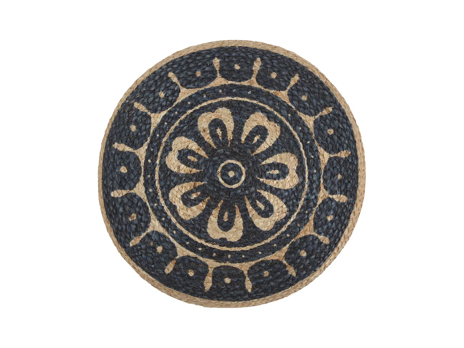 Pouf fait à la main Bleu 45 x 30 cm Jute FR725074