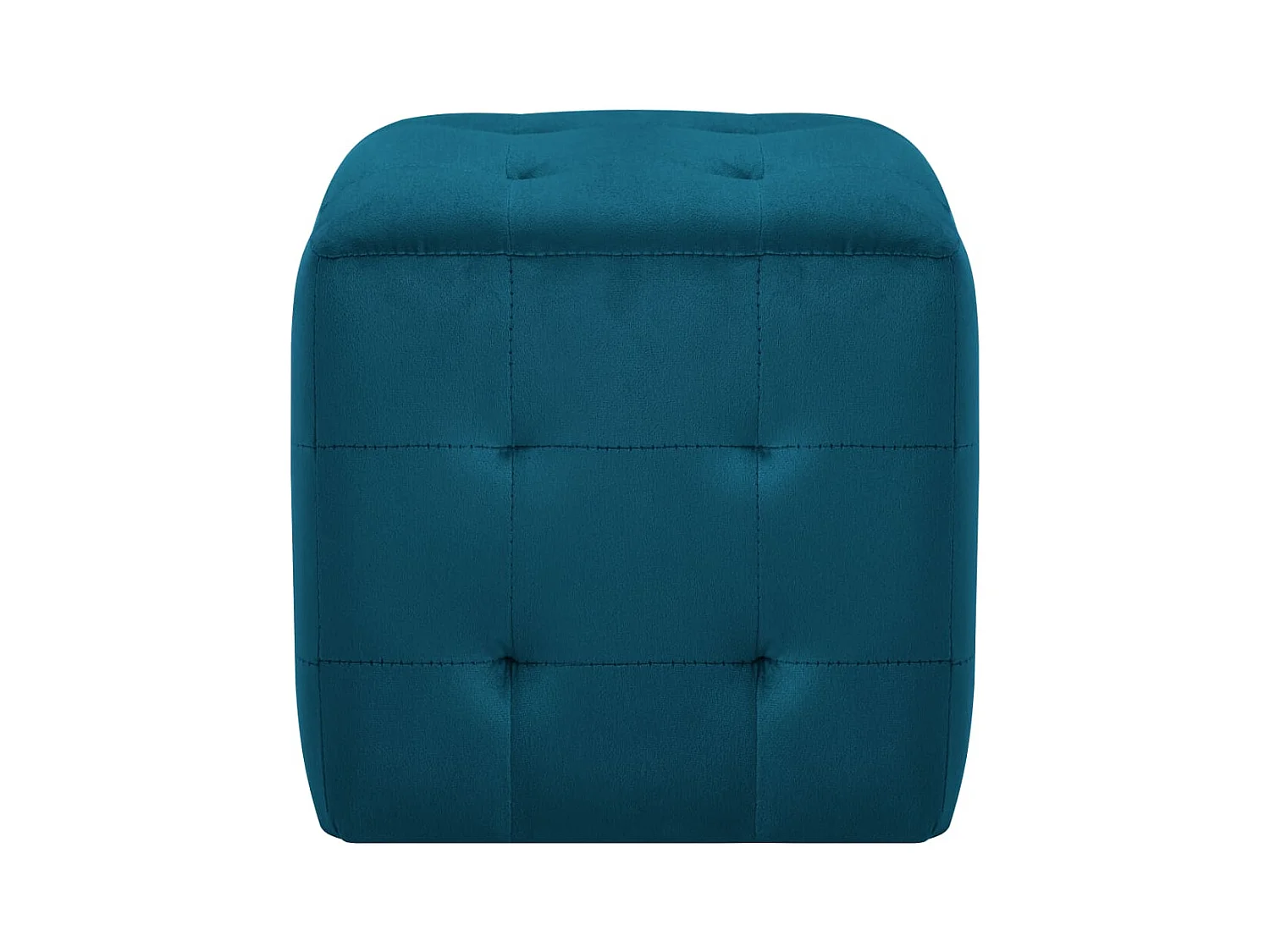 Puf 2 unidades terciopelo azul 30x30x30 cm ES658099