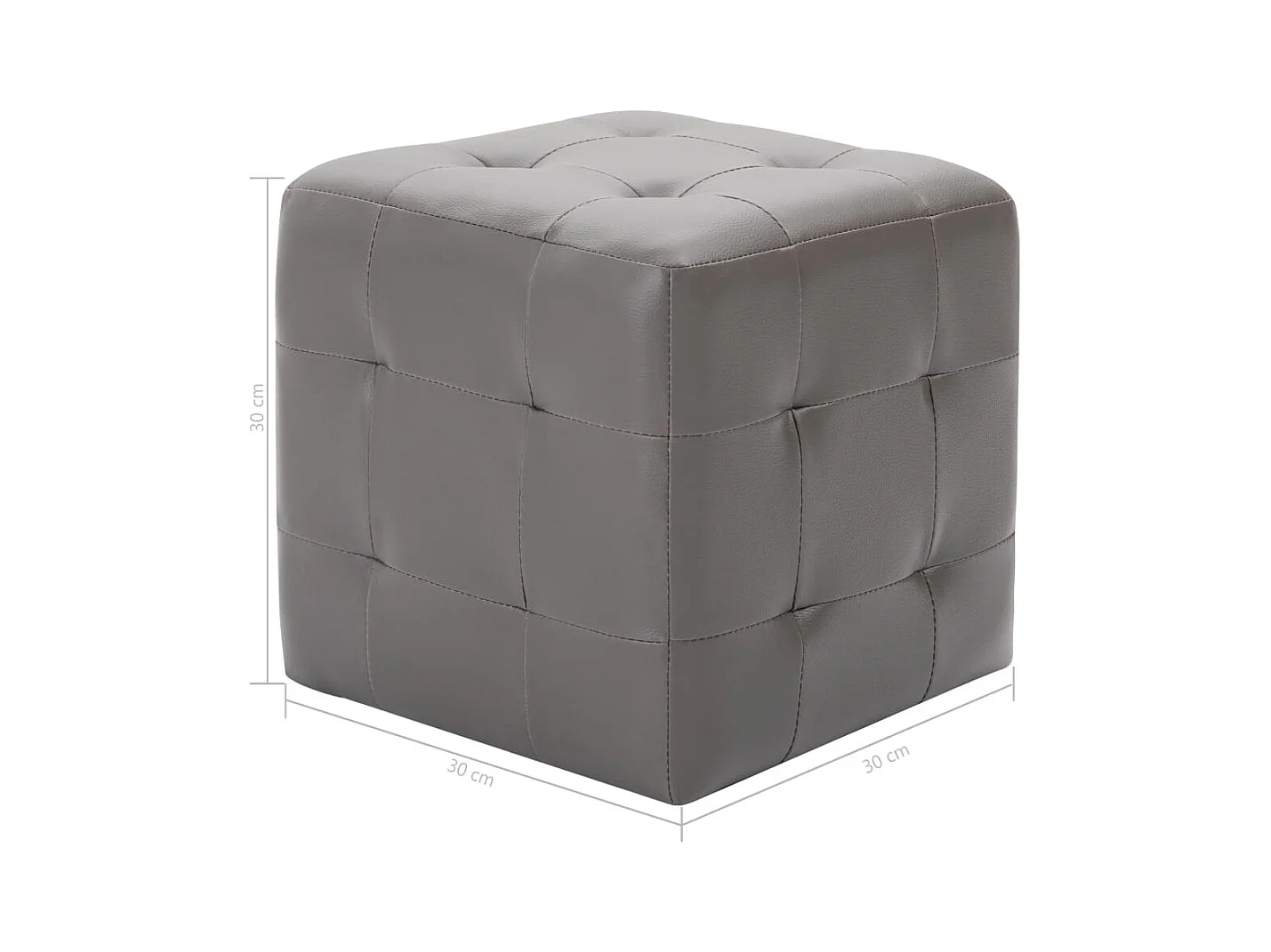 2 pcs Poufs Gris 30 x 30 x 30 cm Similicuir FR566486