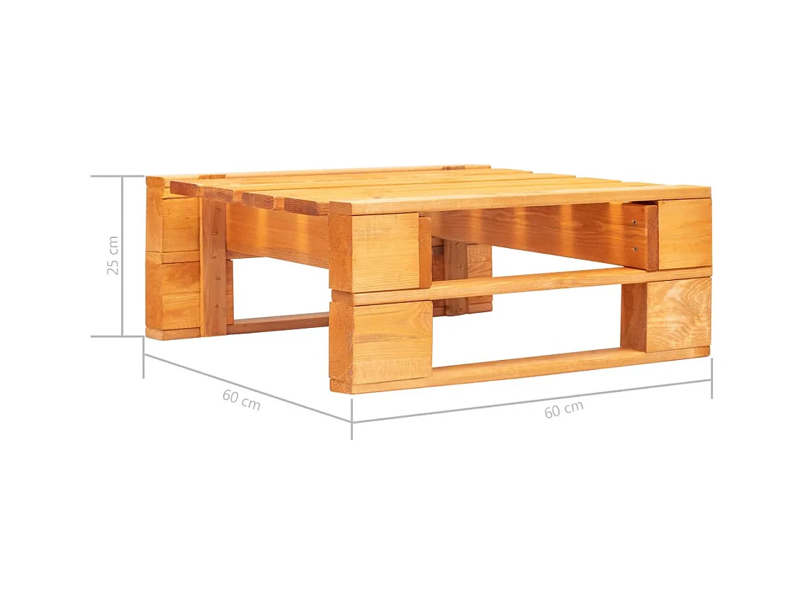 Pouf palette de jardin marron miel FR847166