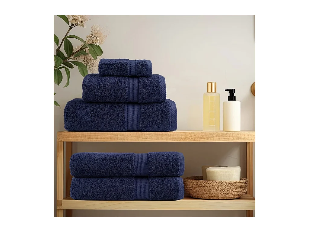 Badhanddoeken SOLUND 4 st 600 g/m² 100x150 cm marineblauw BE219420