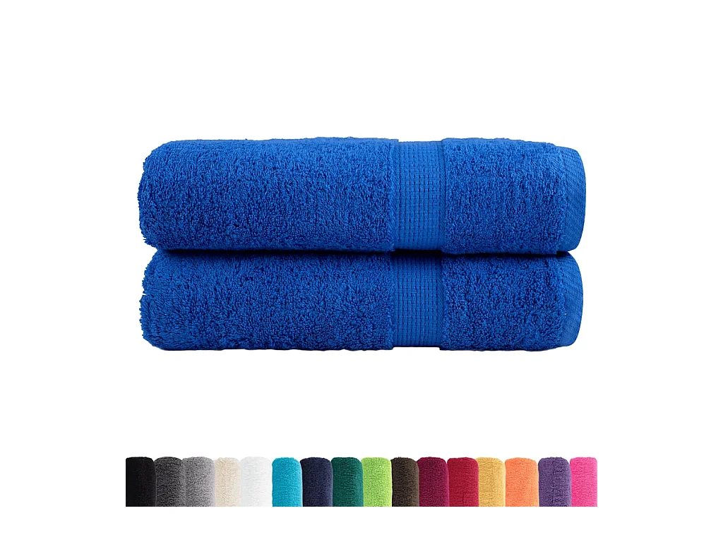 Badhanddoeken SOLUND 2 st 600 g/m² 100x150 cm blauw BE533334