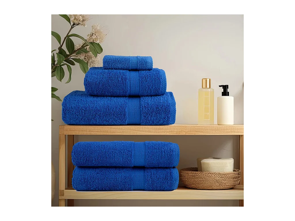 Badhanddoeken SOLUND 2 st 600 g/m² 100x150 cm blauw BE533334