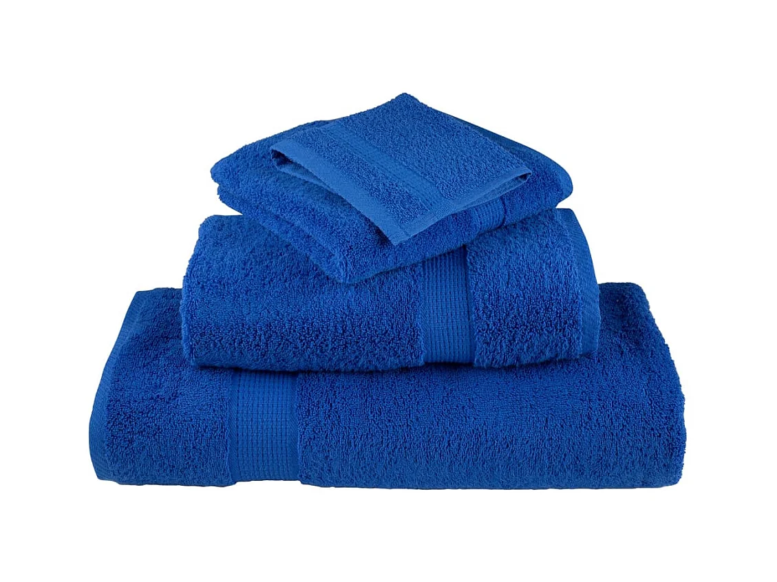 Badhanddoeken SOLUND 2 st 600 g/m² 100x150 cm blauw BE533334