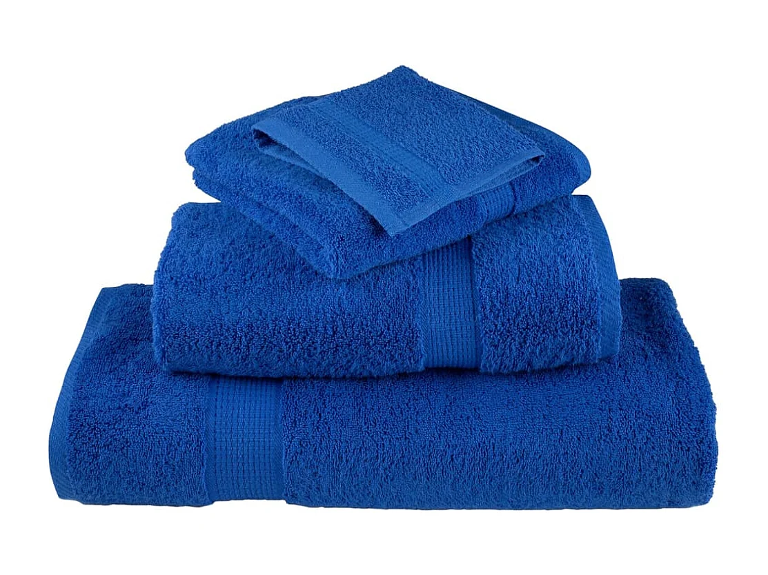 Serviettes de bain de qualité supérieure 2 pcs bleu 100% coton FR772847