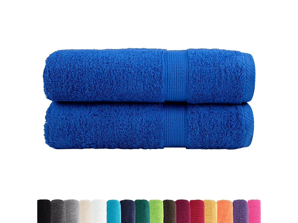 Serviettes de bain de qualité supérieure 2 pcs bleu 100% coton FR772847