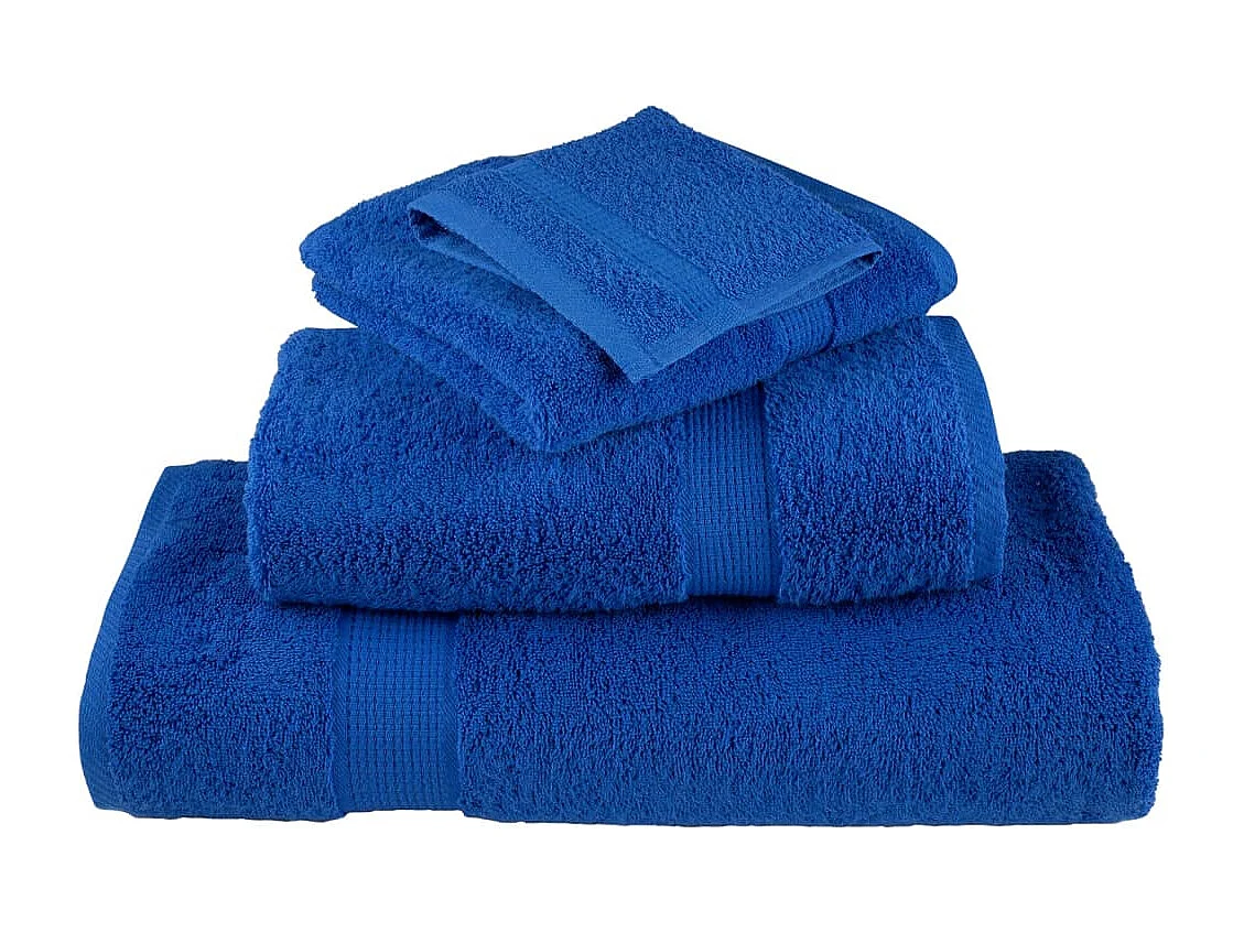 Serviettes de bain de qualité supérieure 2 pcs bleu 100% coton FR772847
