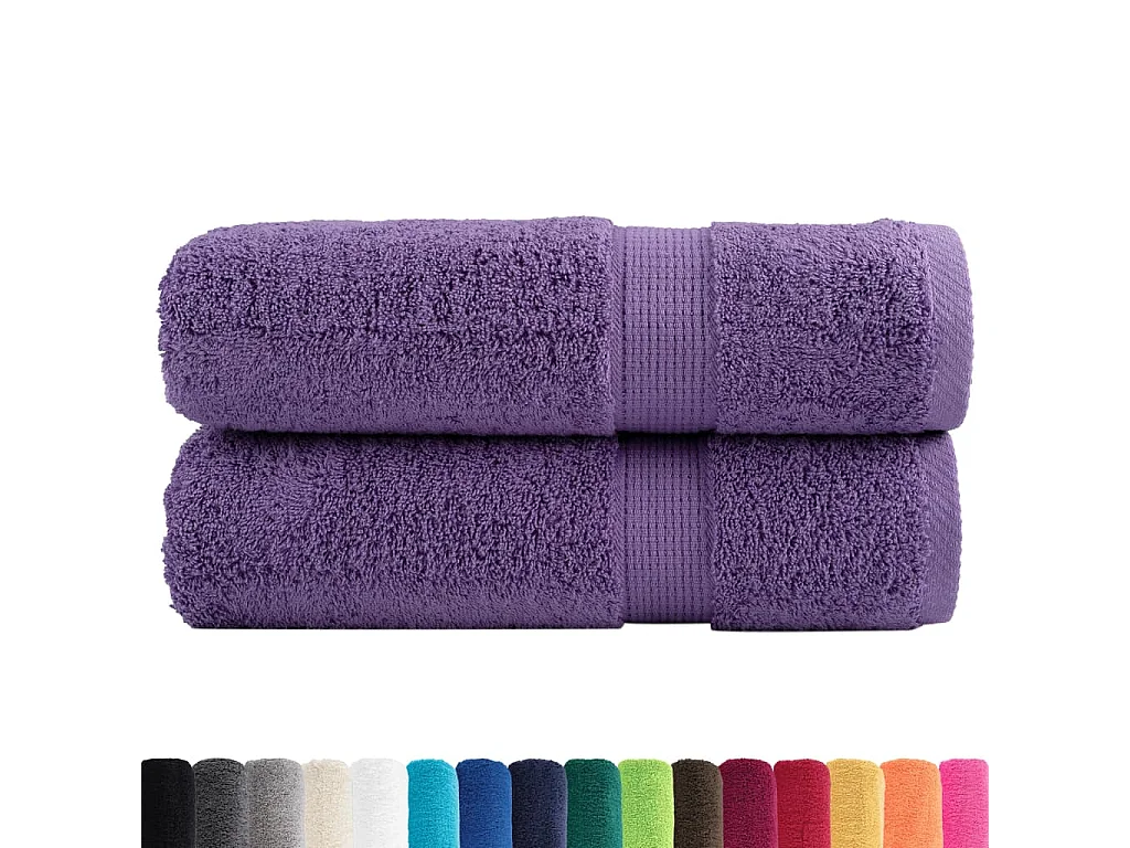 Toallas de mano 2 uds 100% algodón verde 100x150 cm 600 gsm ES483512