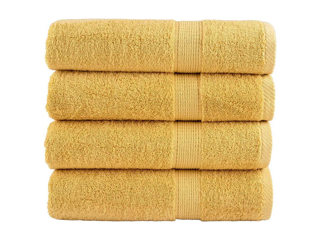 Serviettes de bain de qualité supérieure 4 pcs doré 100% coton FR314439