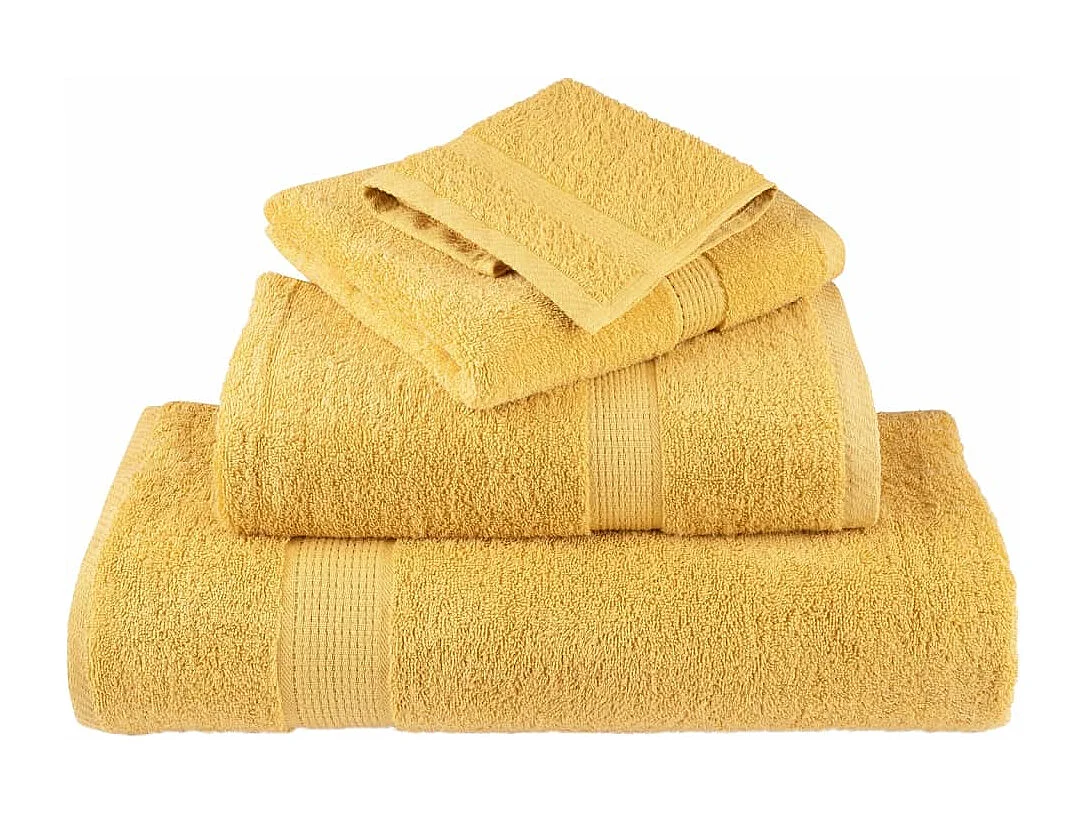 Serviettes de bain de qualité supérieure 4 pcs doré 100% coton FR314439