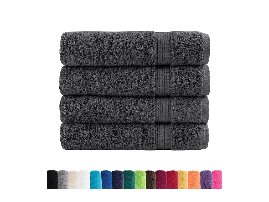 Serviettes de bain de qualité supérieure 4 pcs 100% coton FR283246