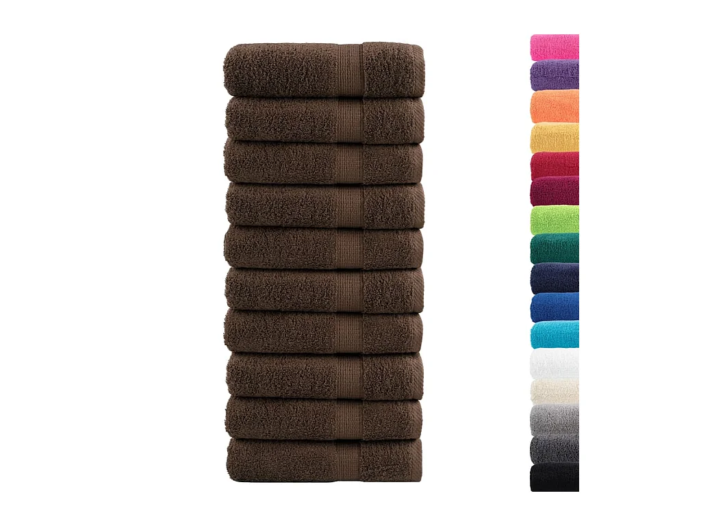 Badhanddoeken SOLUND 10 st 600 g/m² 100x150 cm bruin BE439008