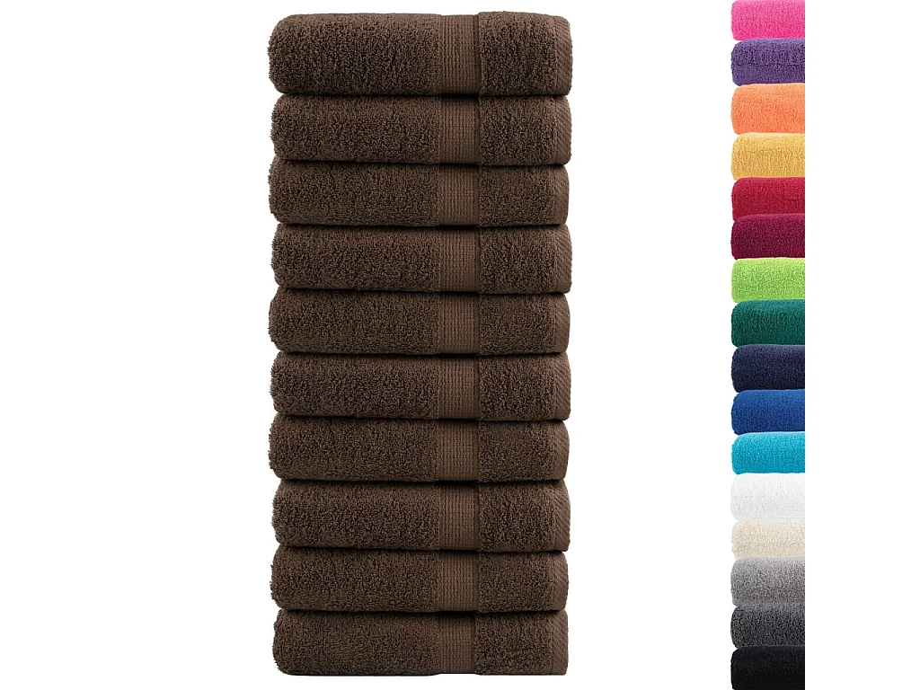 Serviettes de bain de qualité supérieure marron 10pcs 100%coton FR866549
