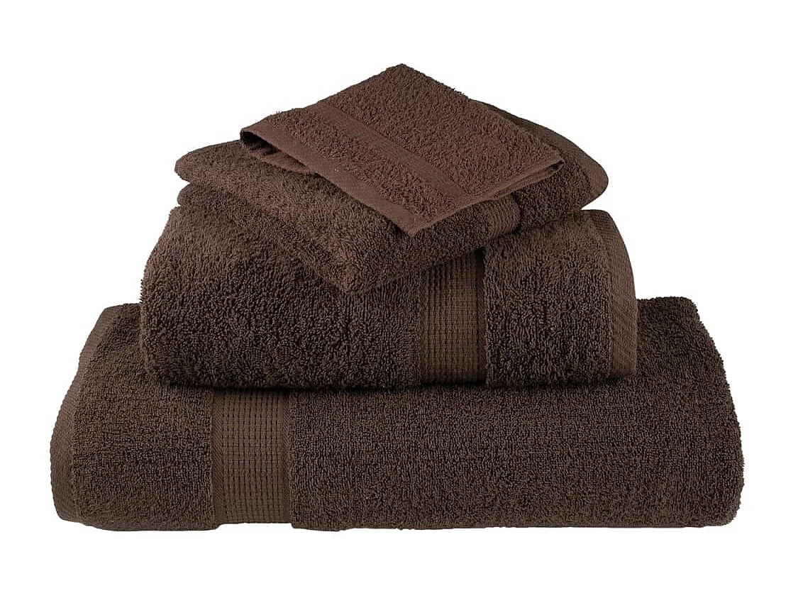 Serviettes de bain de qualité supérieure marron 10pcs 100%coton FR866549