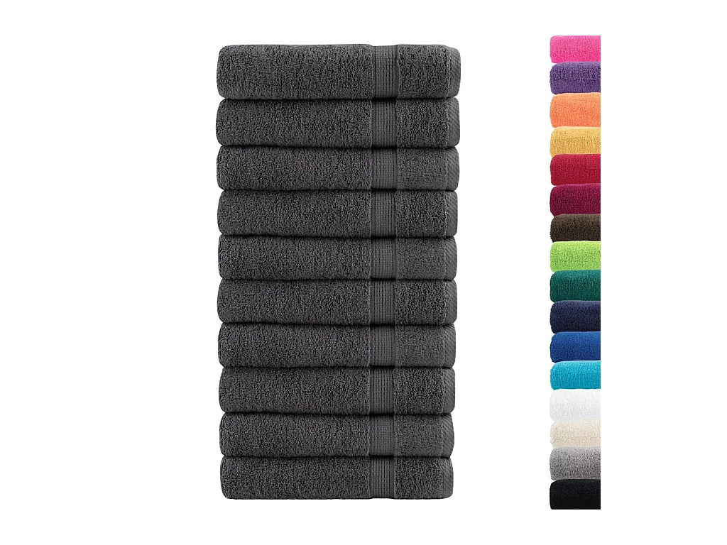Handdoeken SOLUND 10 st 600 g/m² 100x150 cm antracietkleur BE702839