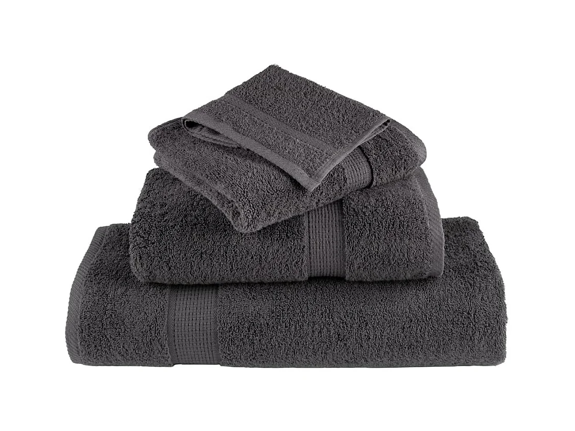 Handdoeken SOLUND 10 st 600 g/m² 100x150 cm antracietkleur BE702839