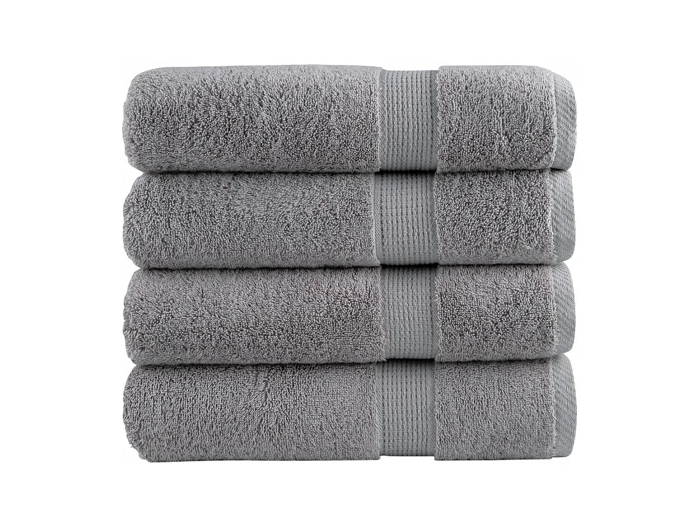 Serviettes de bain de qualité supérieure 4 pcs gris 100% coton FR615535