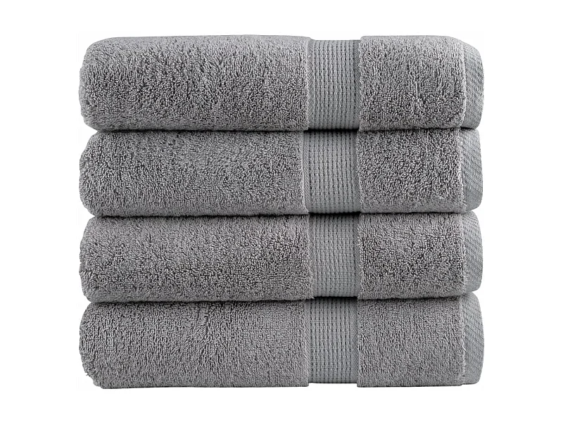 Toallas de baño 4 uds 100% algodón gris 100x150 cm 600 gsm ES934950