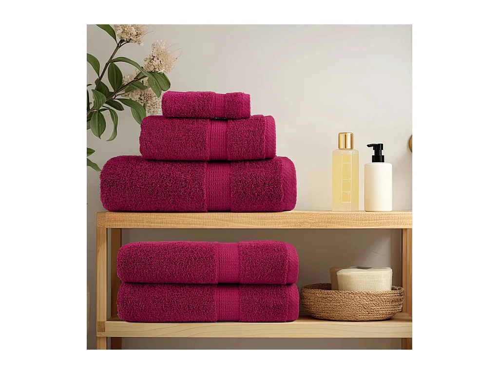 Badhanddoeken SOLUND 10 st 600 g/m² 100x150 cm bordeaux BE785417