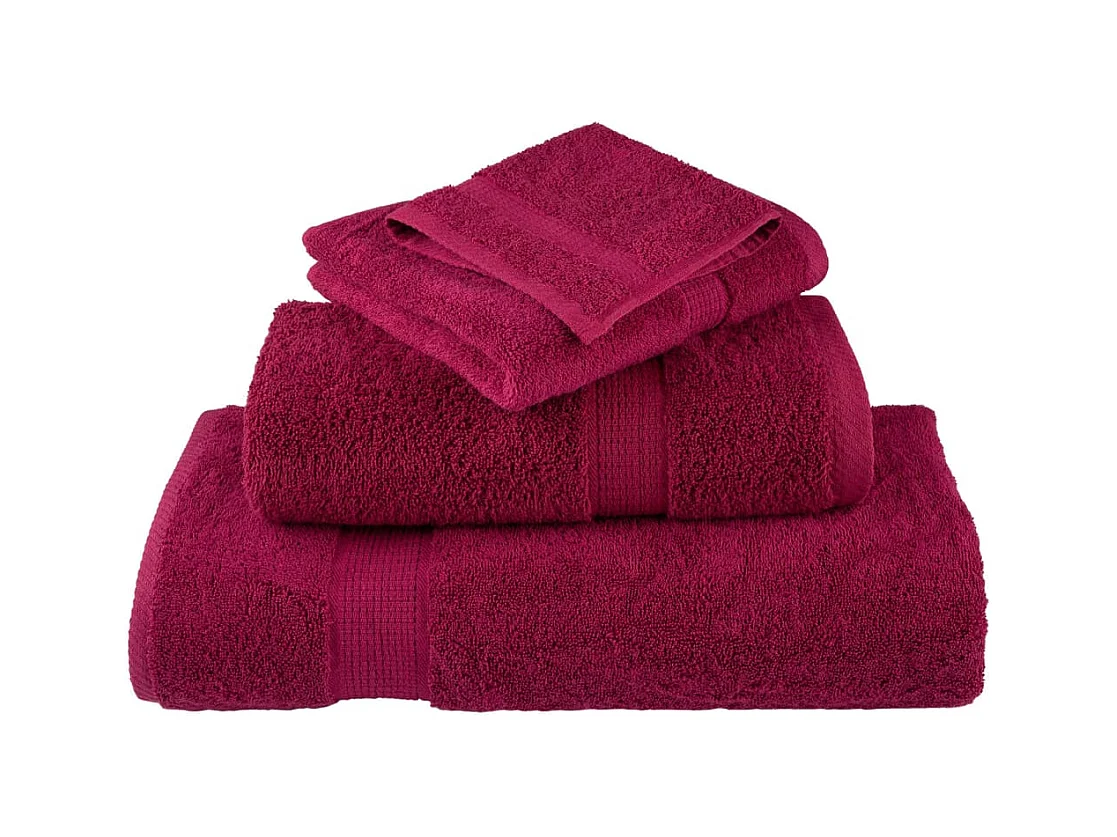 Badhanddoeken SOLUND 10 st 600 g/m² 100x150 cm bordeaux BE785417