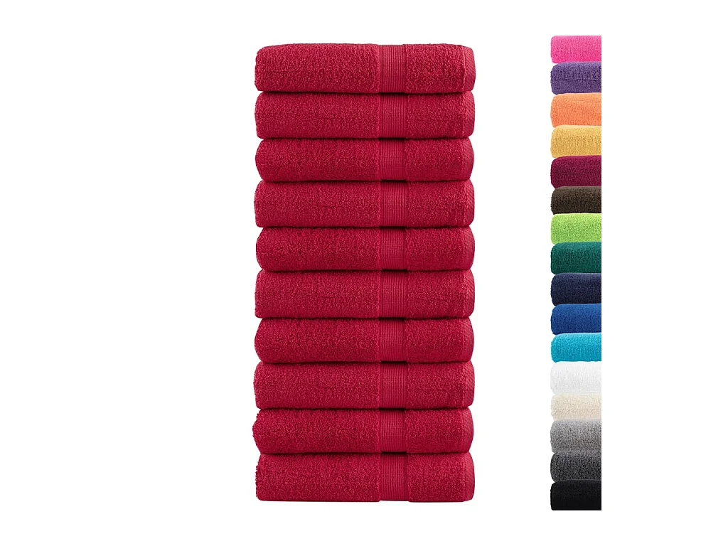 Serviettes de bain de qualité supérieure 10 pcs 100% coton FR725005