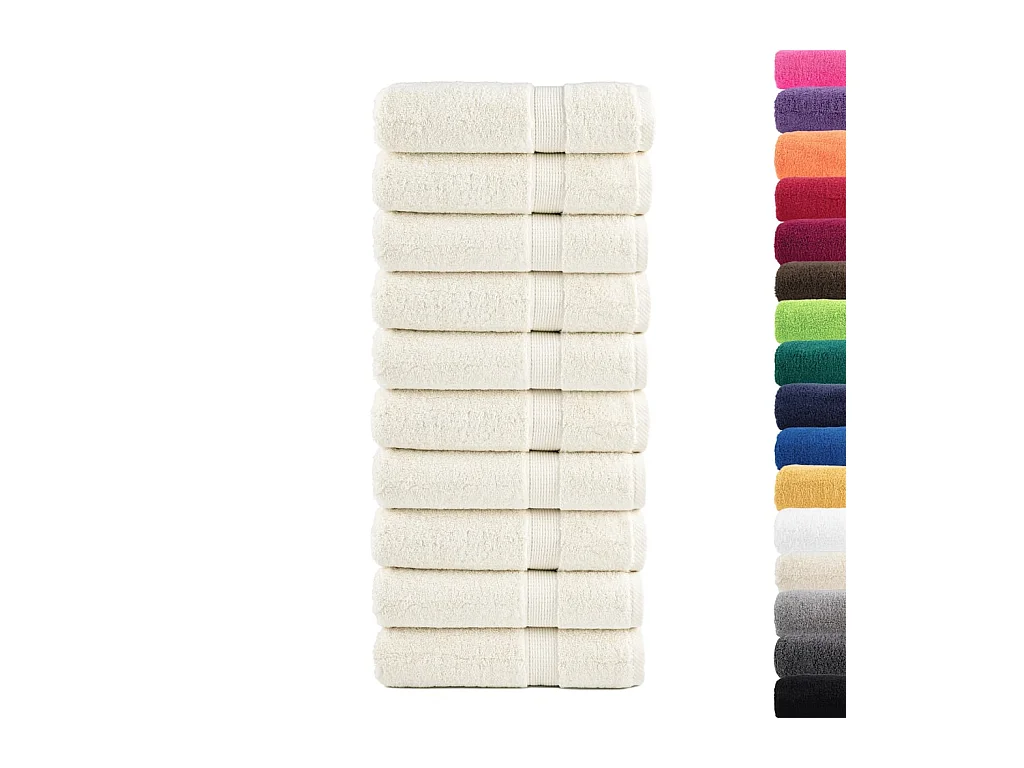 Serviettes de bain de qualité supérieure 10 pcs 100% coton FR905020