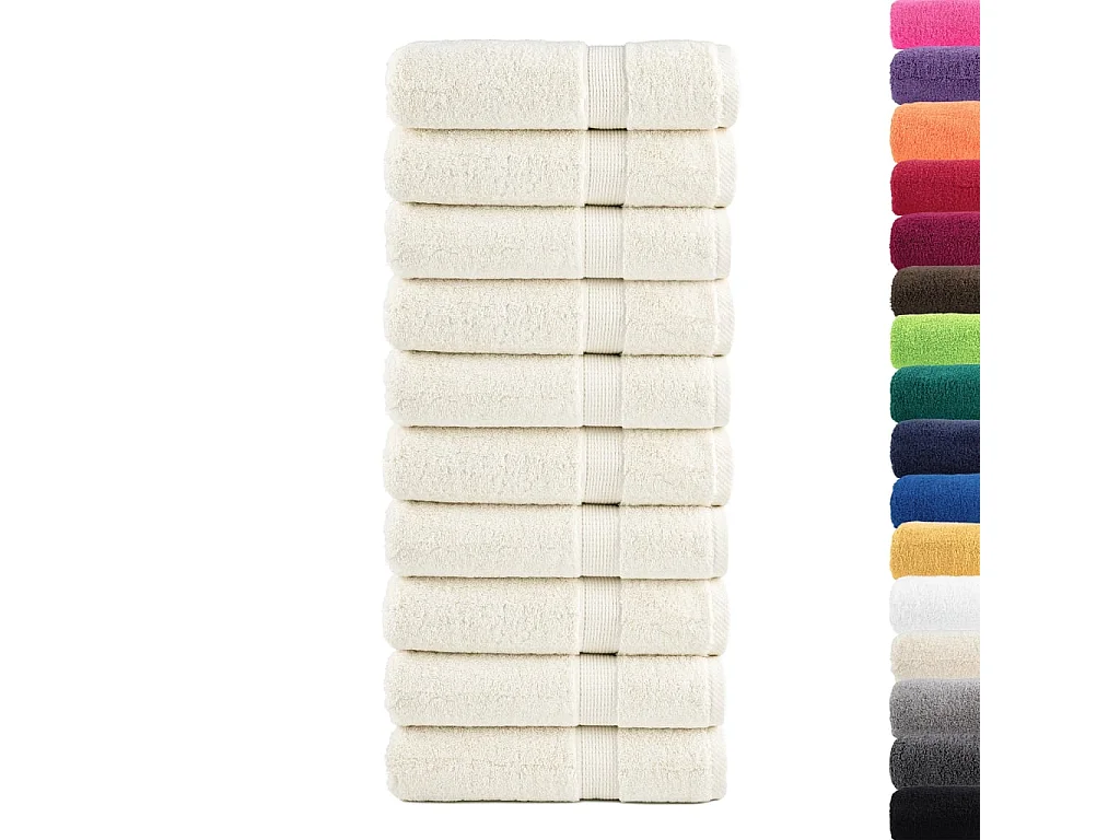 Serviettes de bain de qualité supérieure 10 pcs 100% coton FR905020