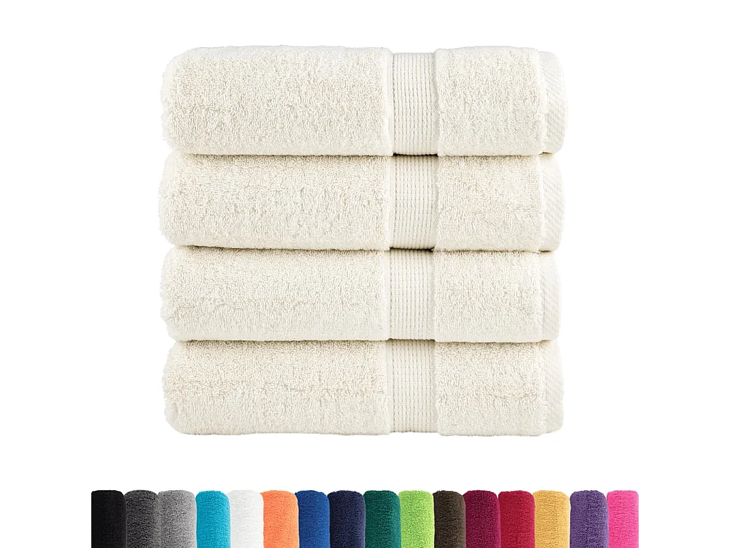 Serviettes de bain de qualité supérieure 4 pcs 100% coton FR643872