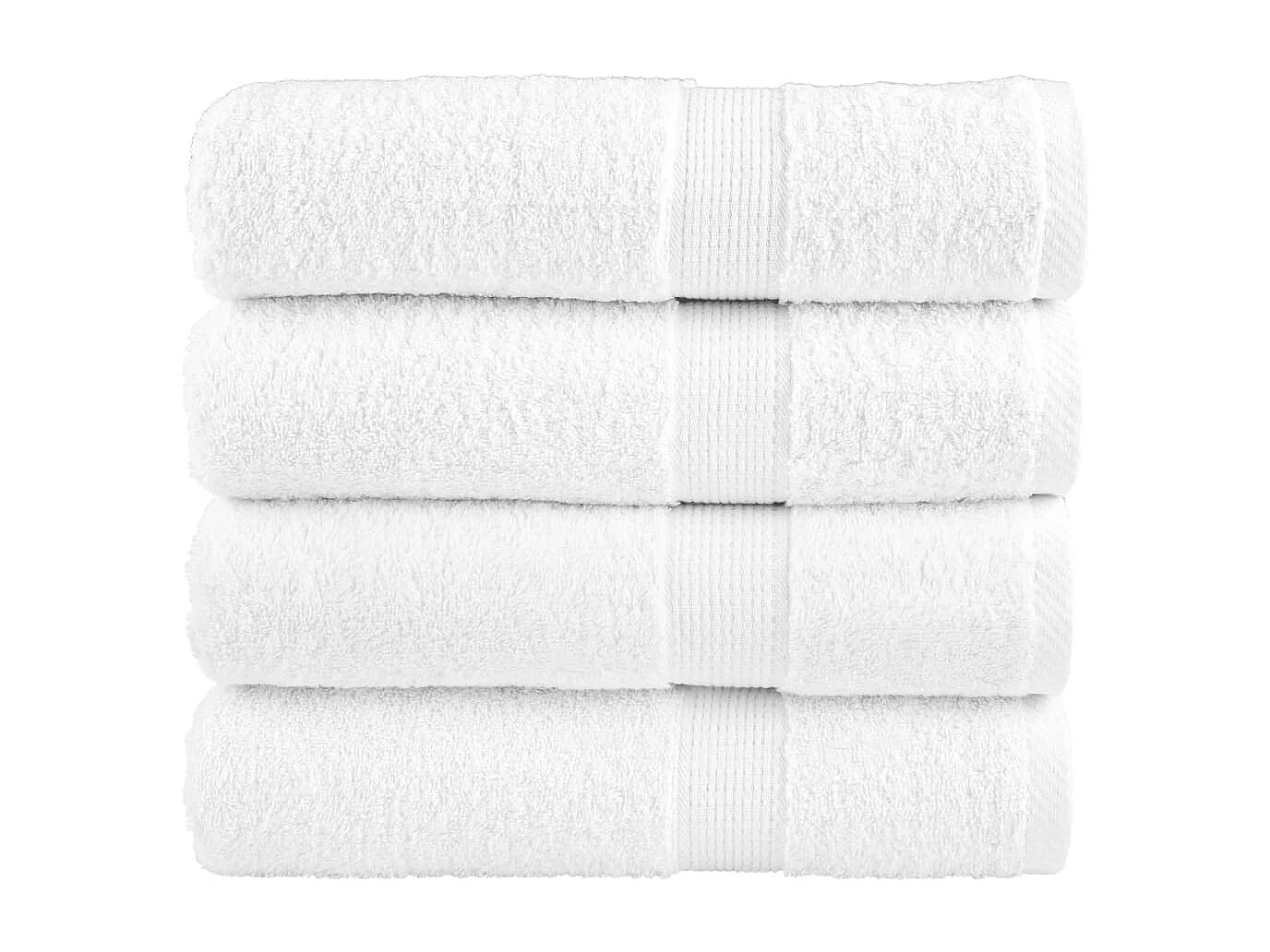 Serviettes de bain de qualité supérieure 4 pcs blanc 100% coton FR674478