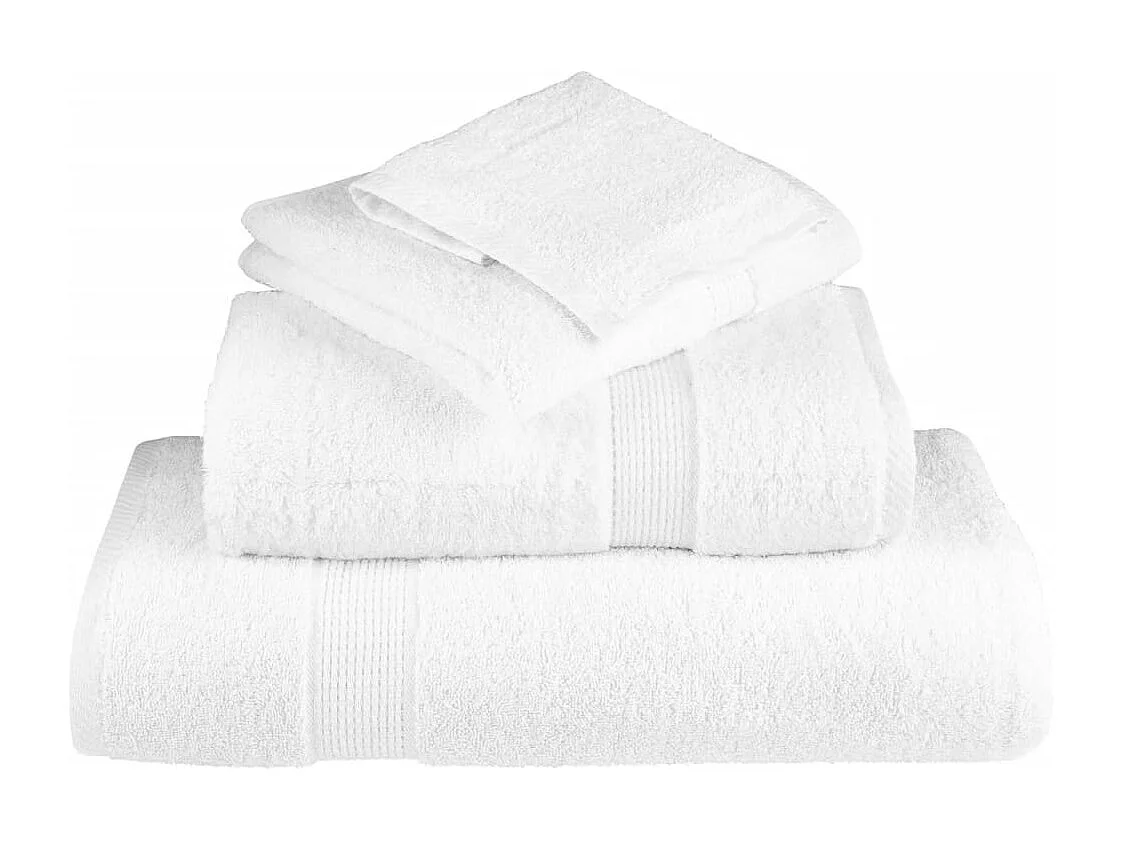 Serviettes de bain de qualité supérieure 4 pcs blanc 100% coton FR674478