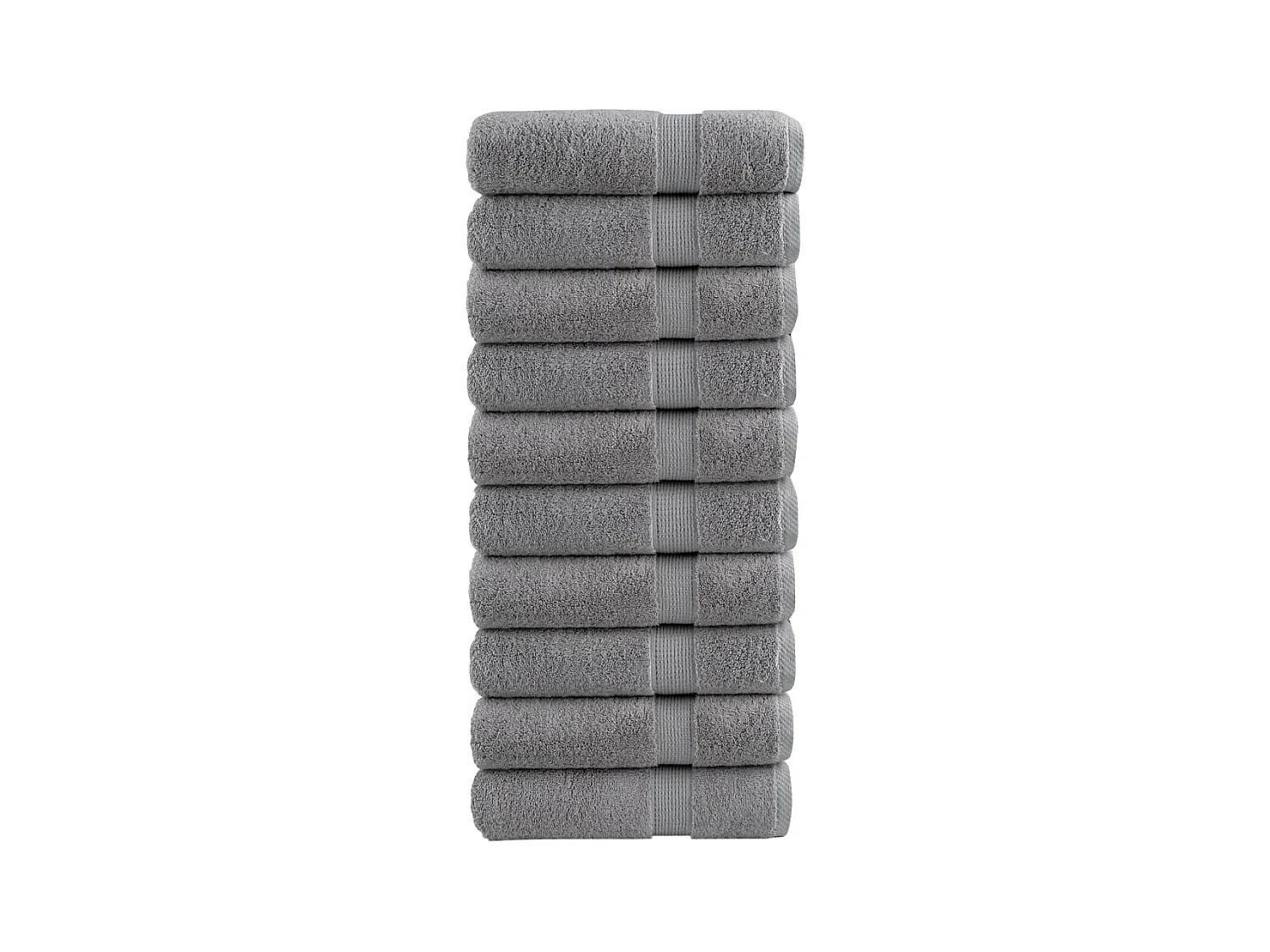 Serviettes de bain de qualité supérieure 10 pcs gris 100% coton FR905725
