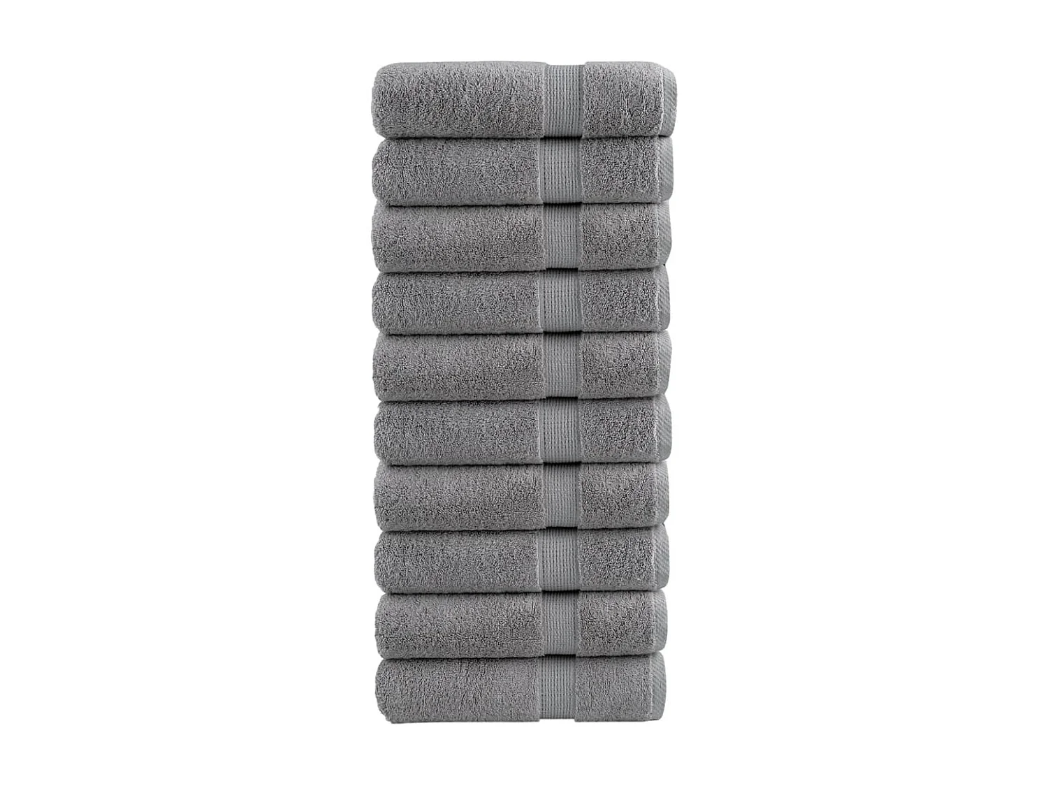 Serviettes de bain de qualité supérieure 10 pcs gris 100% coton FR905725
