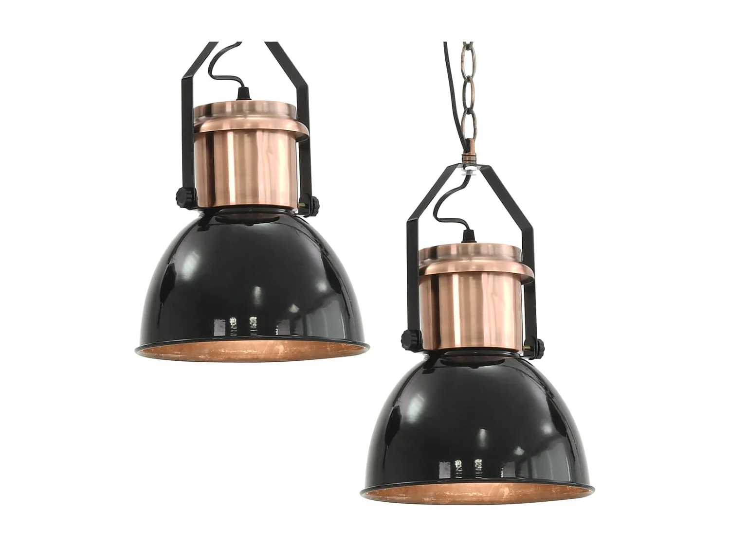 Plafonniers 2 pcs Noir Rond E27 FR541418