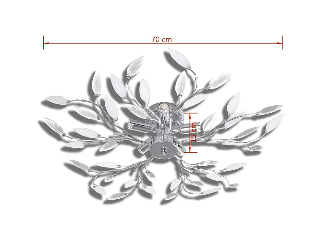 Plafonnier avec bras en acrylique Blanc 5 ampoules E14 FR586465