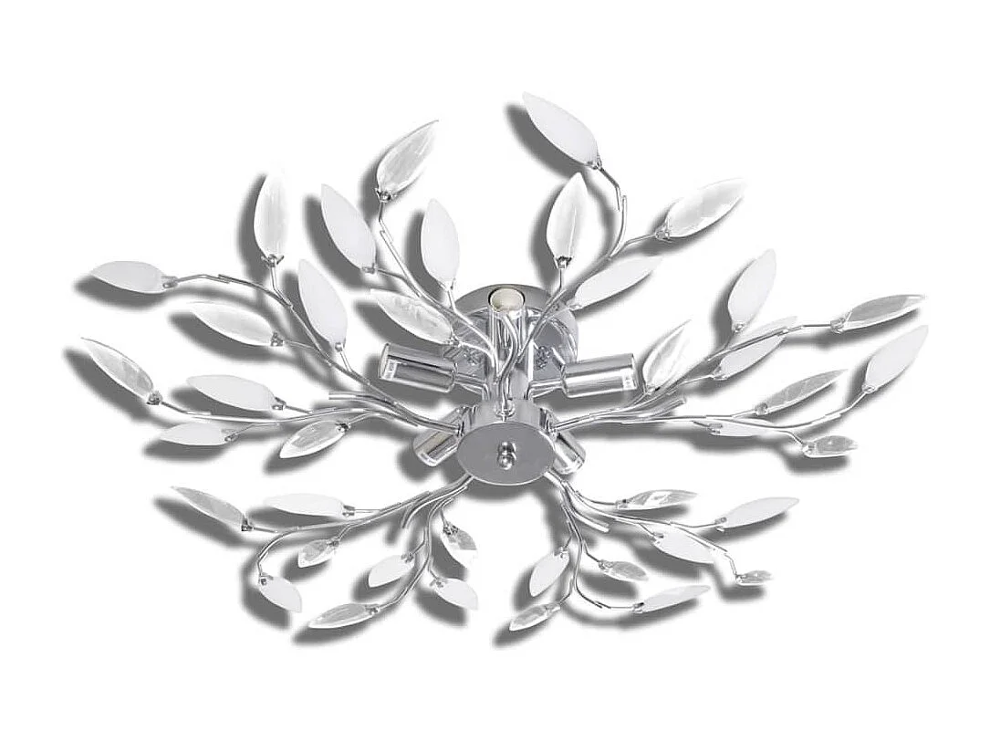 Lámpara de techo brazos de cristal forma hoja 5 bombillas E14 ES325570