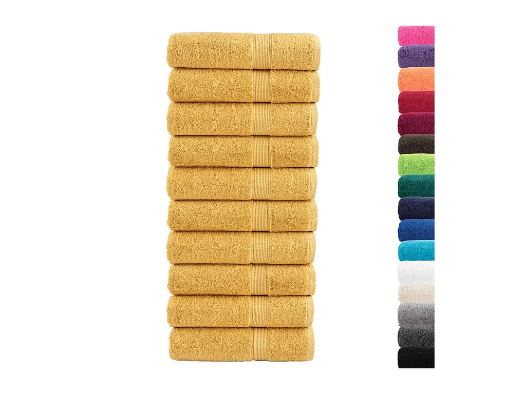 Serviettes de bain de qualité supérieure 10 pcs doré 100% coton FR317154