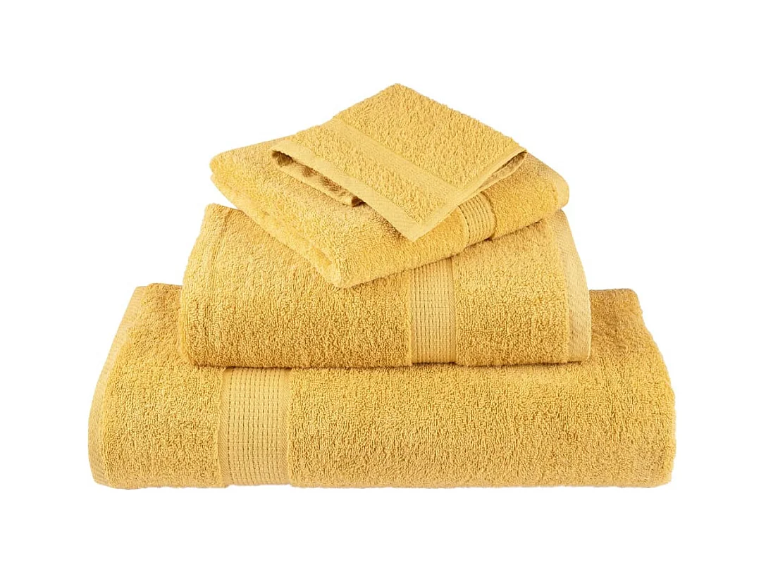 Serviettes de bain de qualité supérieure 10 pcs doré 100% coton FR317154