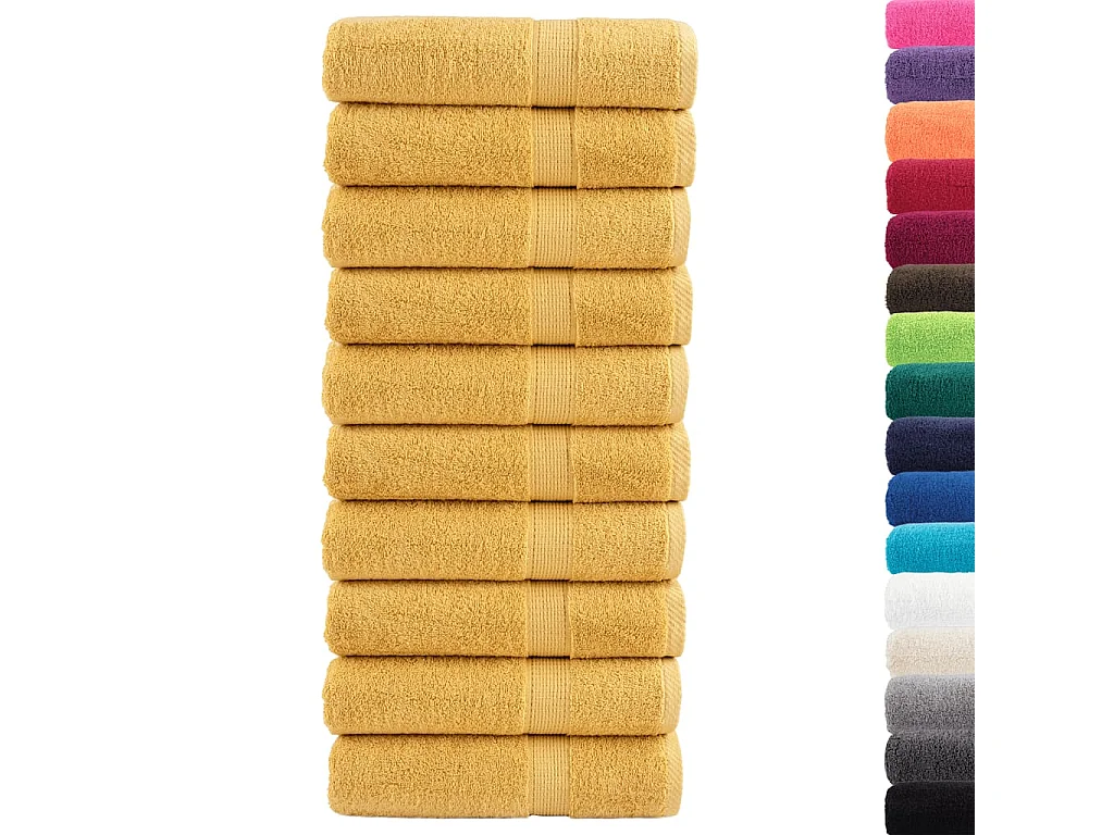 Serviettes de bain de qualité supérieure 10 pcs doré 100% coton FR317154