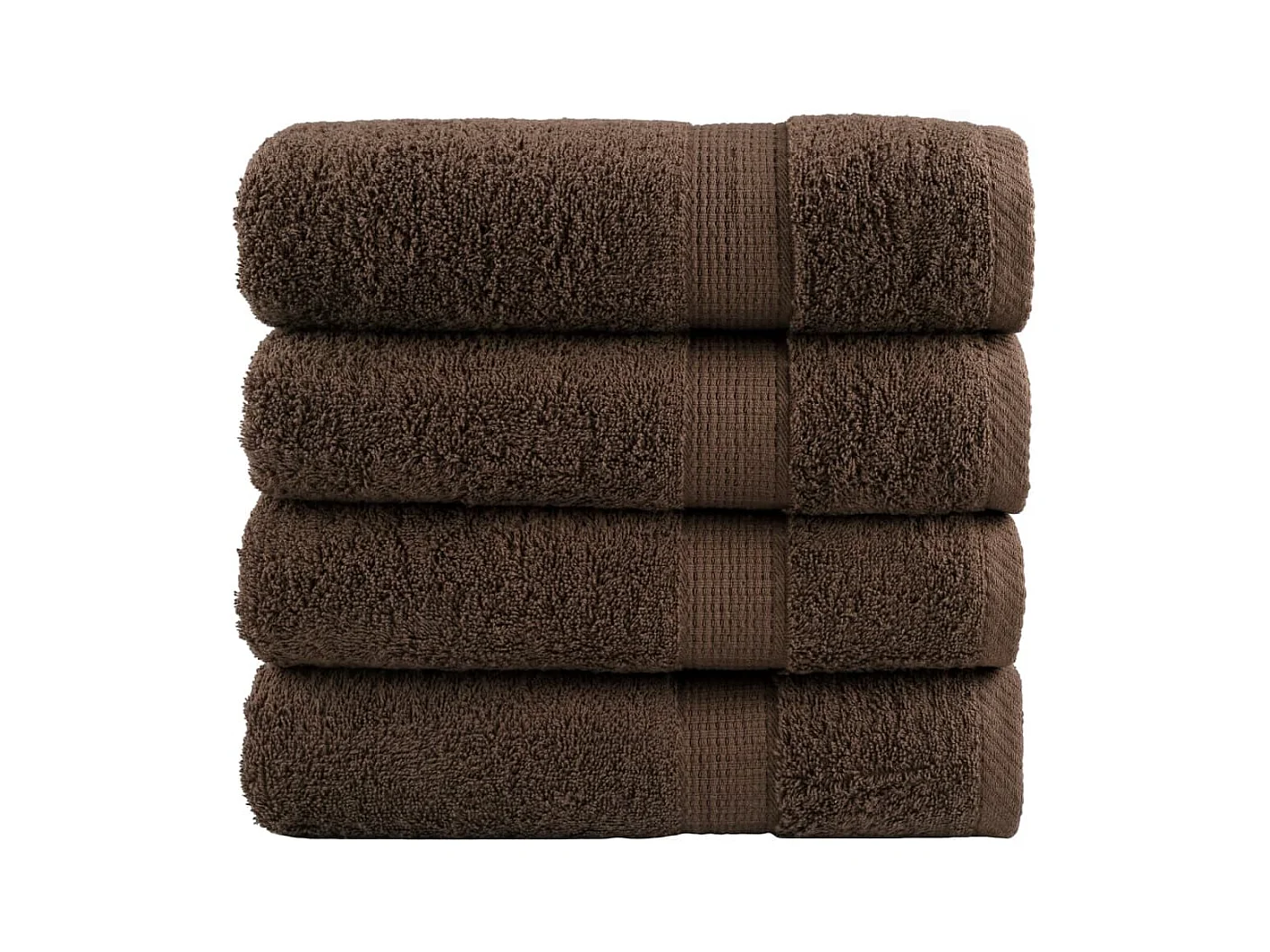 Serviettes de bain de qualité supérieure marron 4pcs 100% coton FR921738