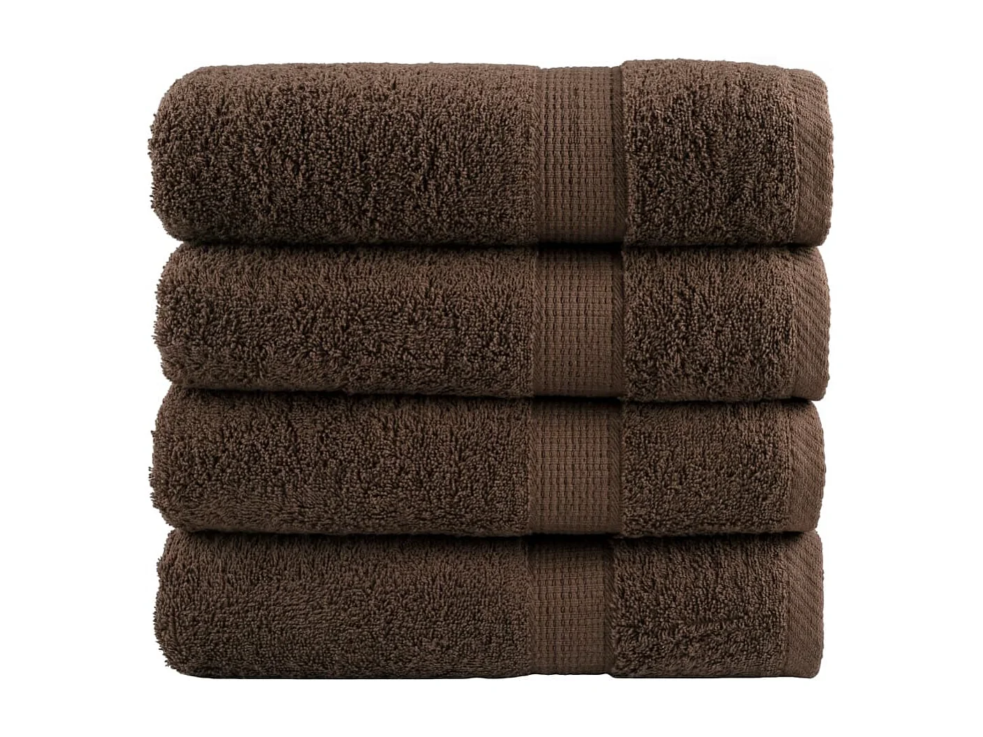 Serviettes de bain de qualité supérieure marron 4pcs 100% coton FR921738