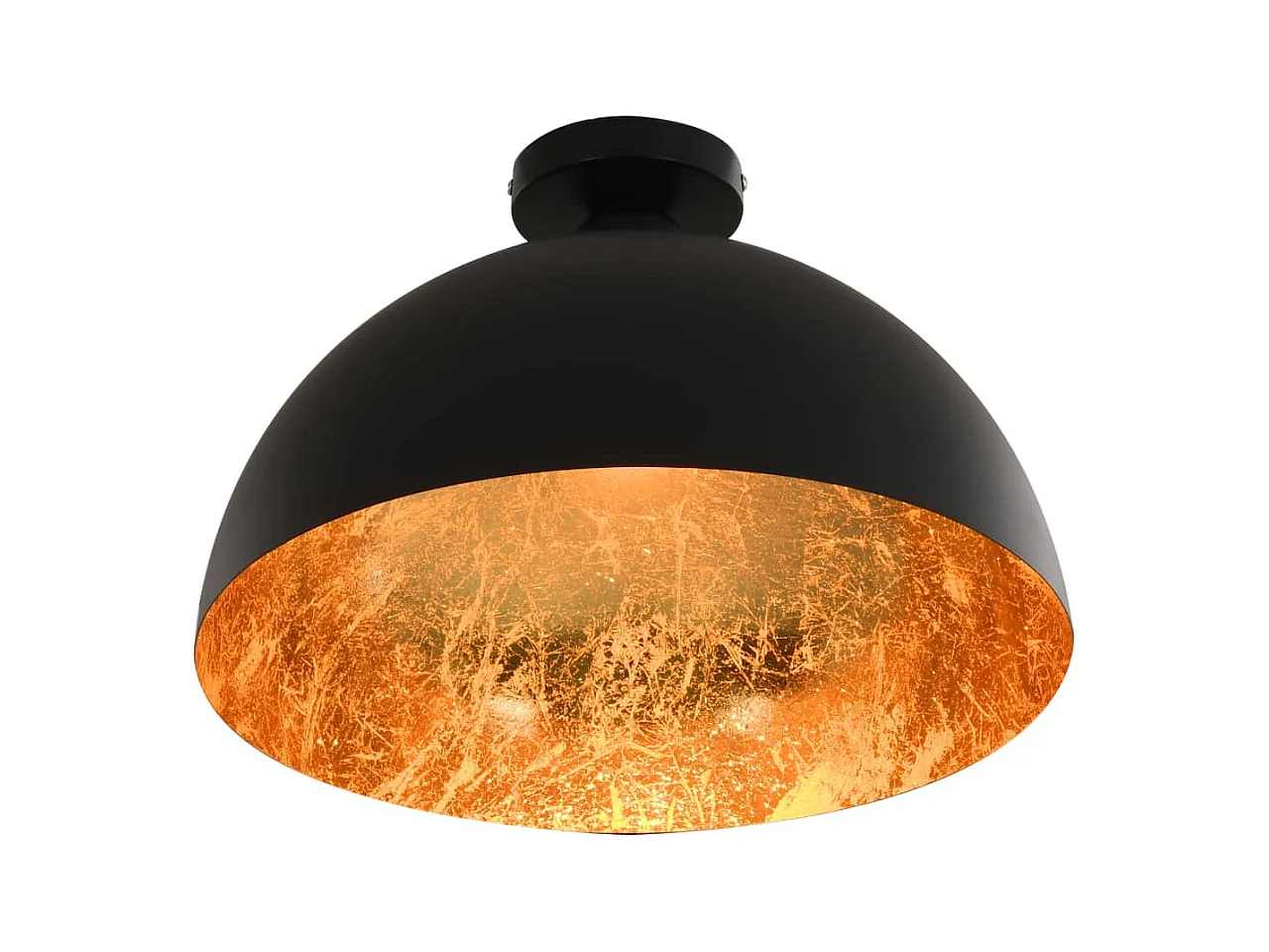 Plafonniers 2 pcs Noir et doré Semi-sphérique E27 FR370580