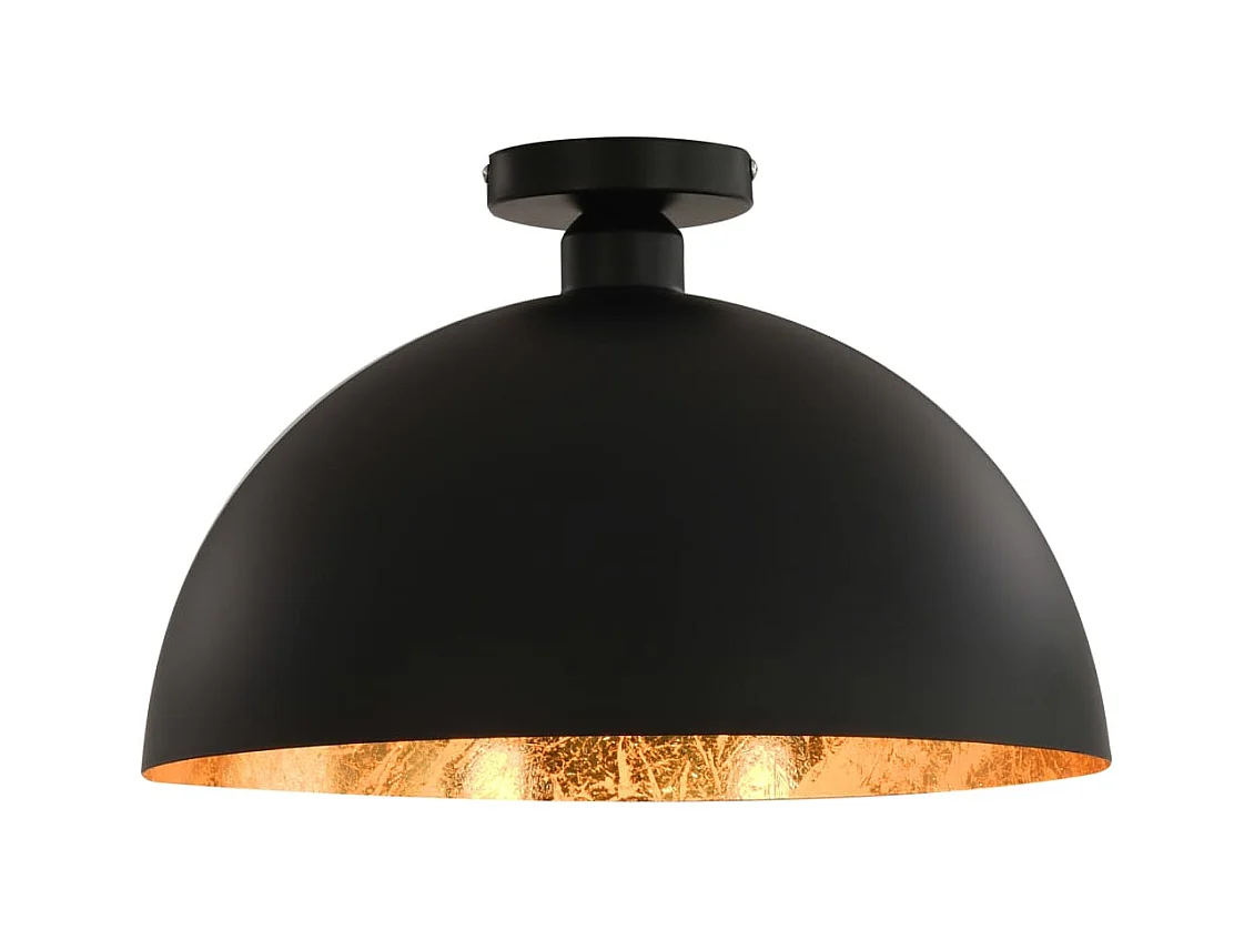 Plafonniers 2 pcs Noir et doré Semi-sphérique E27 FR370580