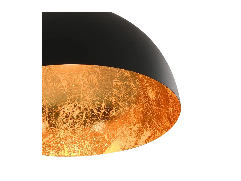 Plafonniers 2 pcs Noir et doré Semi-sphérique E27 FR370580