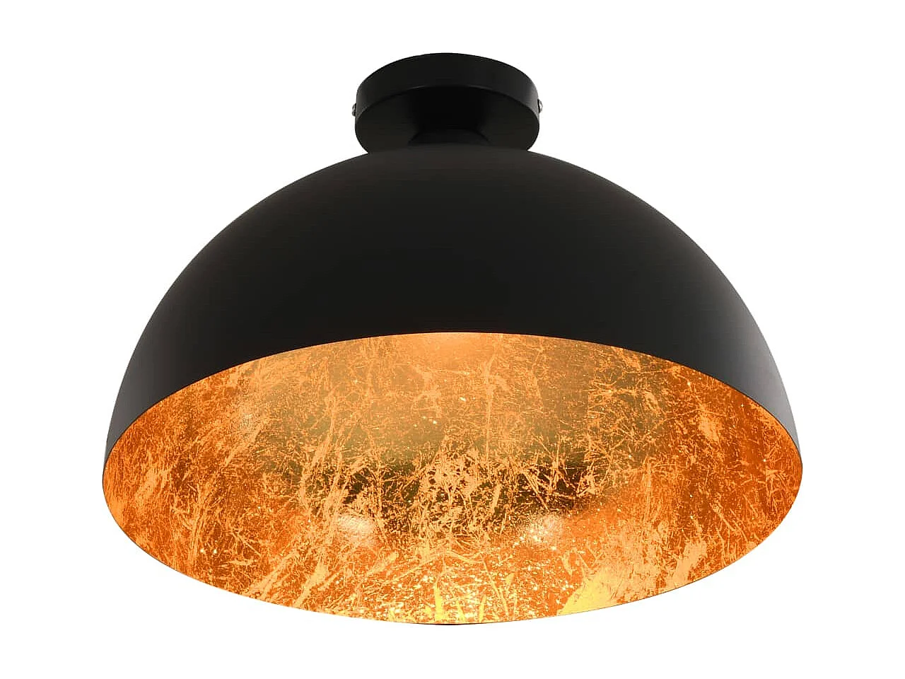 Plafonniers 2 pcs Noir et doré Semi-sphérique E27 FR370580