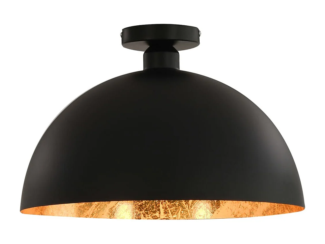 Plafonniers 2 pcs Noir et doré Semi-sphérique E27 FR370580