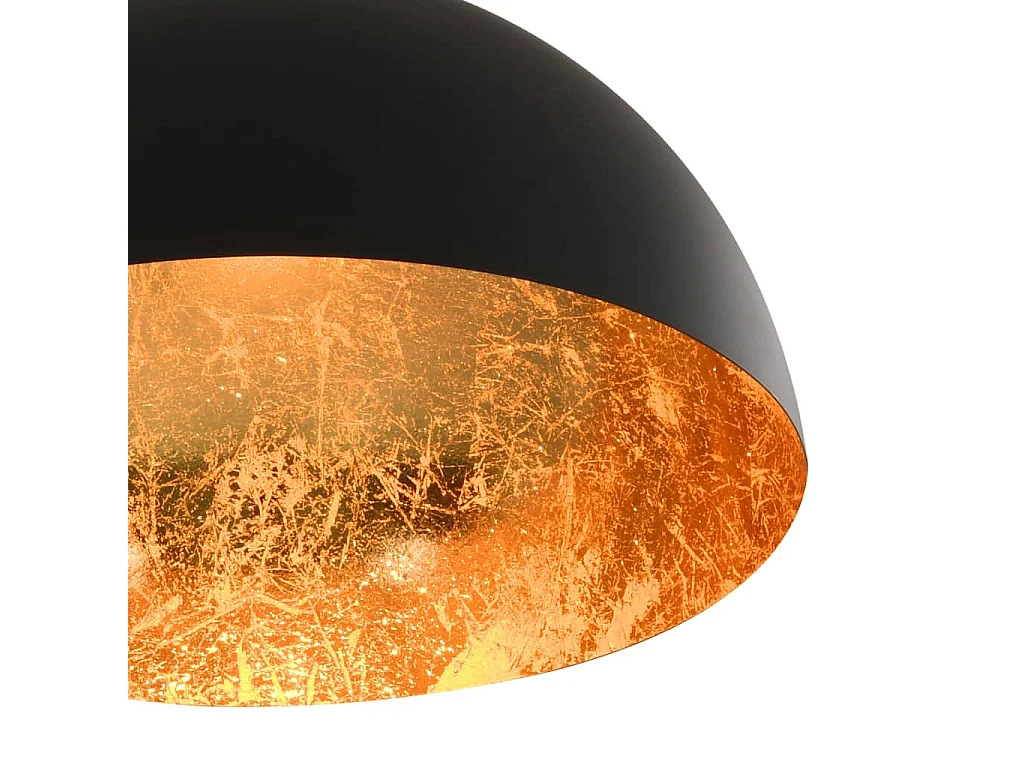 Plafonniers 2 pcs Noir et doré Semi-sphérique E27 FR370580