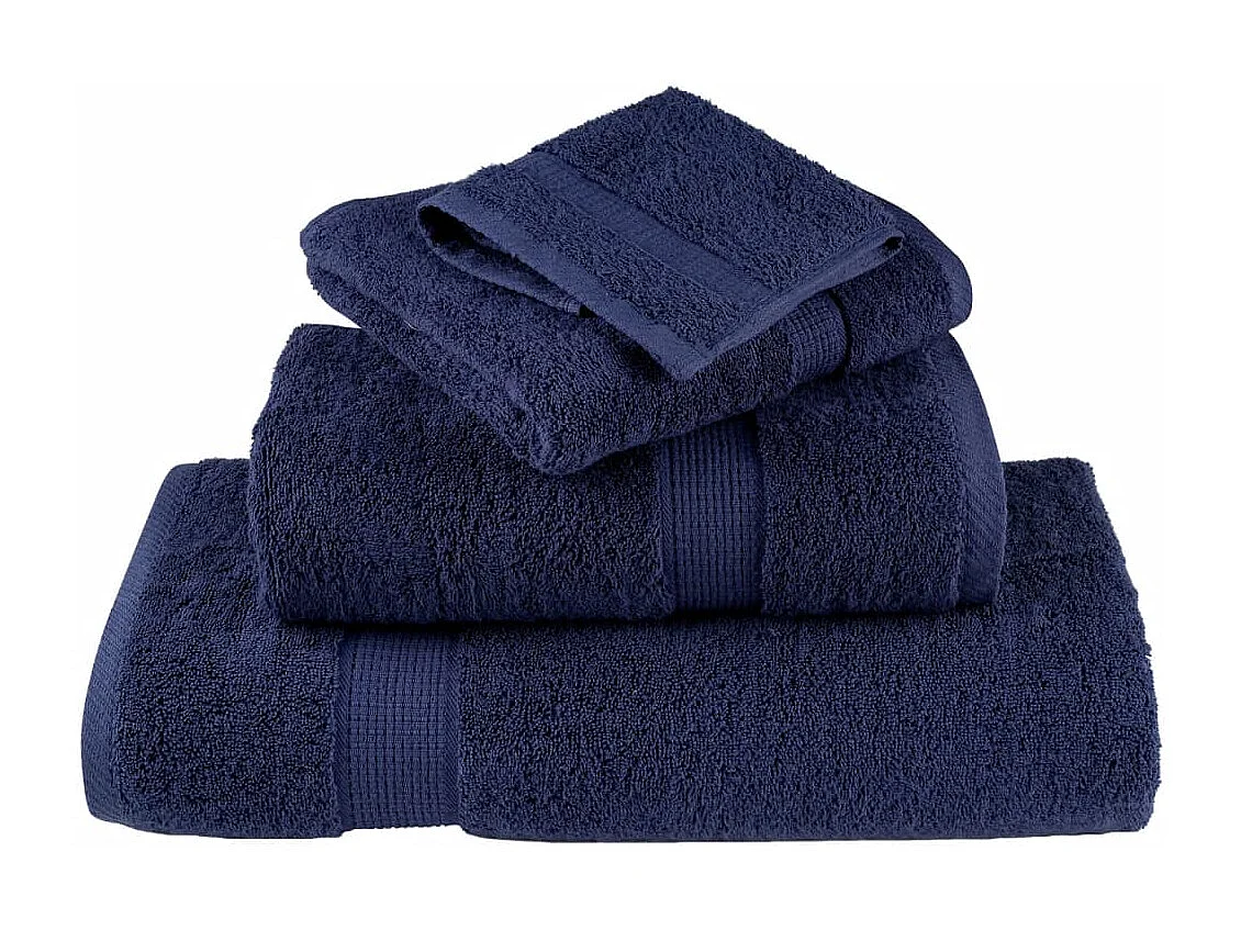 Toallas de baño 2 uds 100% algodón azul marino 100x150cm 600gsm ES602861