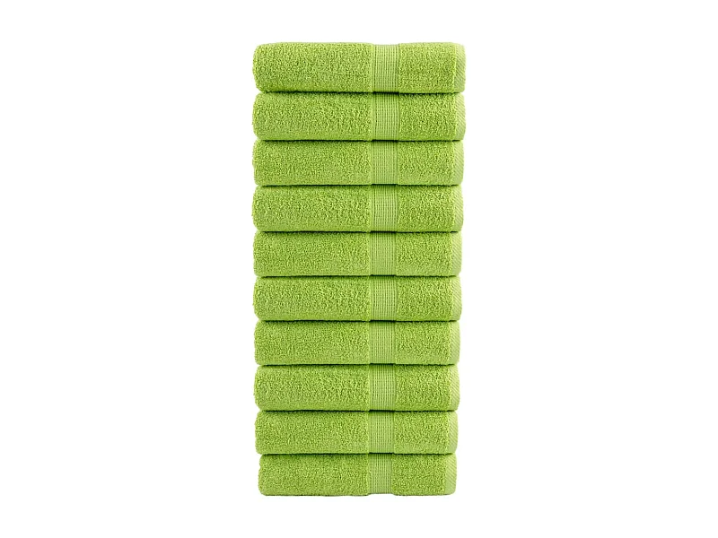 Toallas de baño 10 uds 100% algodón verde 100x150 cm 600 gsm ES599604