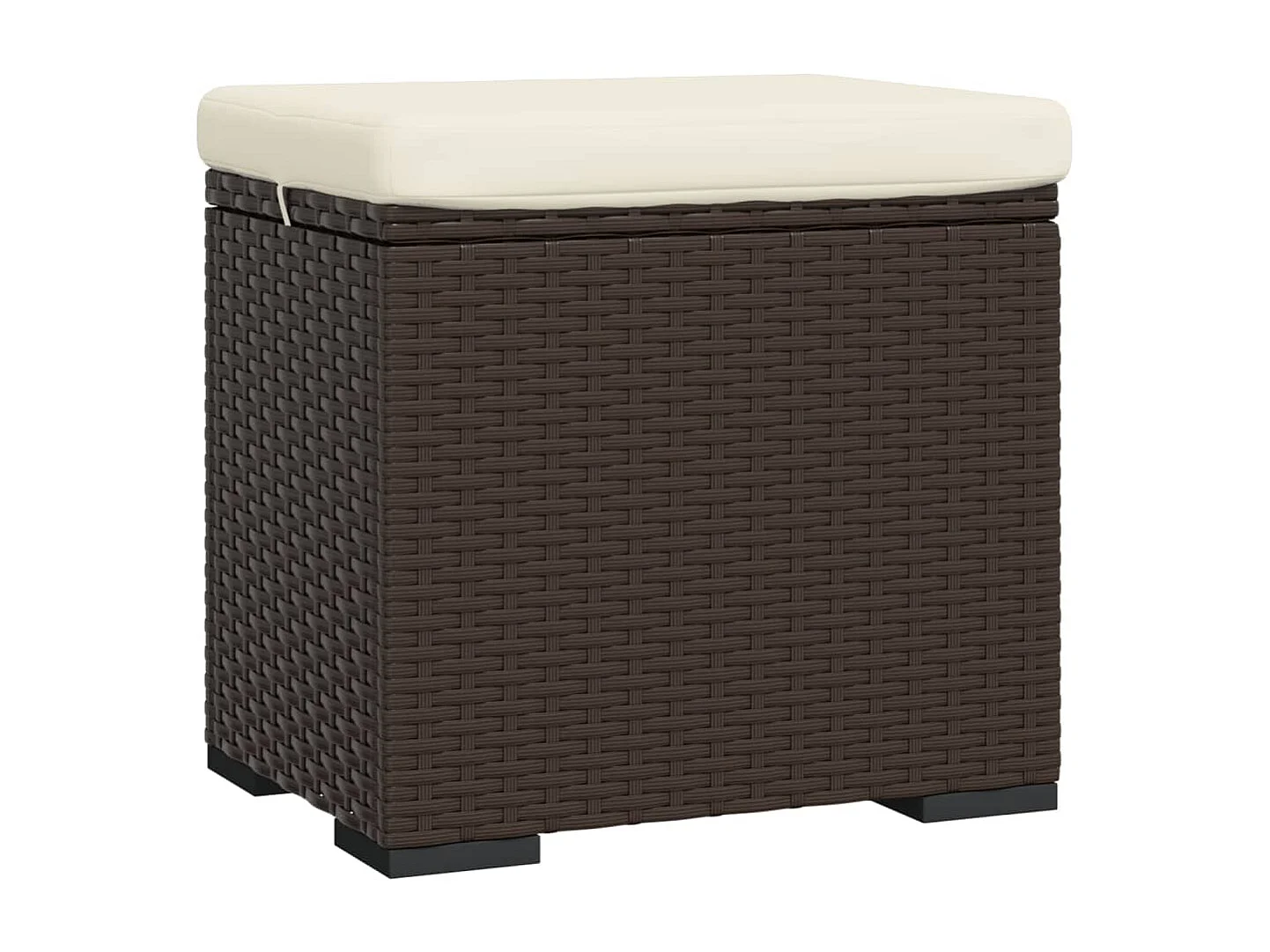 Otomanas com almofadões 2 pcs 40x30x40 cm vime PE castanho PT370133