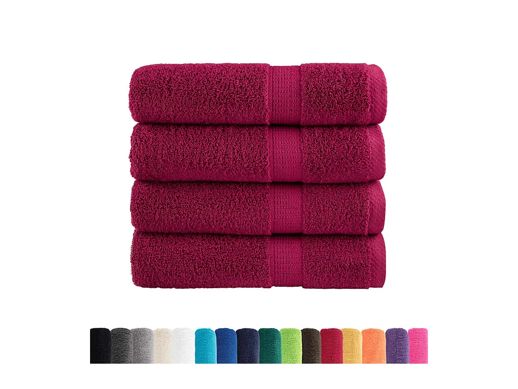 Serviettes de bain de qualité supérieure 4 pcs 100% coton FR974524